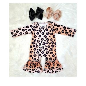 Leopard Print Romper Boutique 3-6M